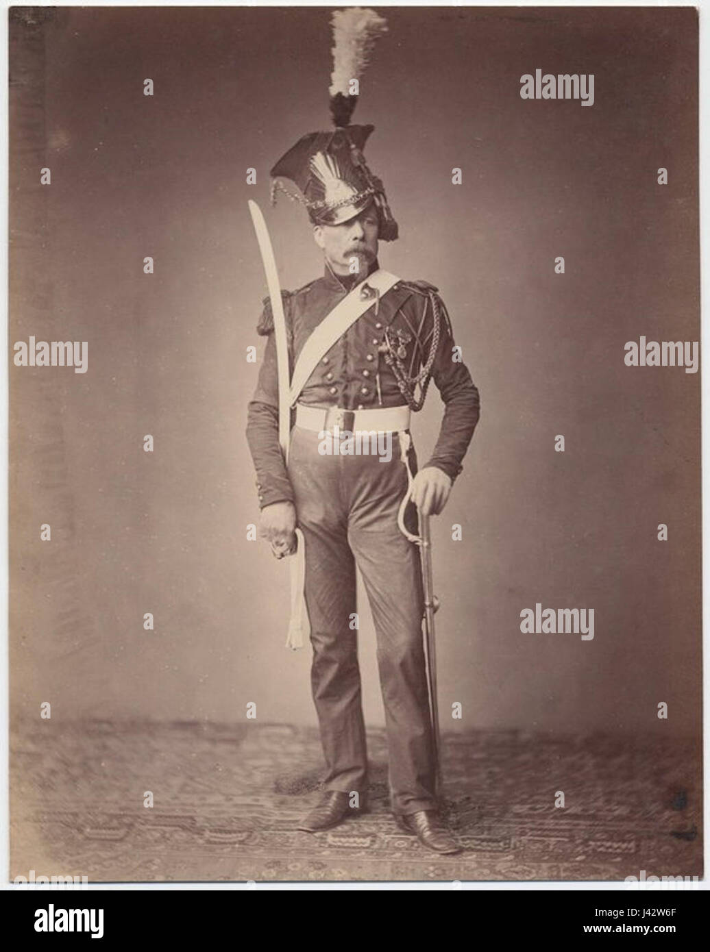 M. Verlinde era un membro del 2nd Lancers, un'unità di cavalleria attiva durante le guerre napoleoniche. Questo riferimento si riferisce probabilmente al suo servizio durante l'anno 1815, intorno al periodo della battaglia di Waterloo. Foto Stock