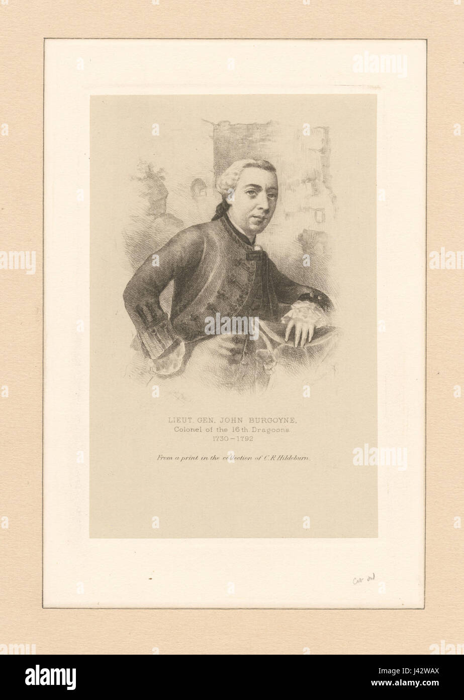 Lieut. Gen. John Burgoyne, Il colonnello del XVI dragoni, 1730 1792 (NYPL B12349137 422761) Foto Stock