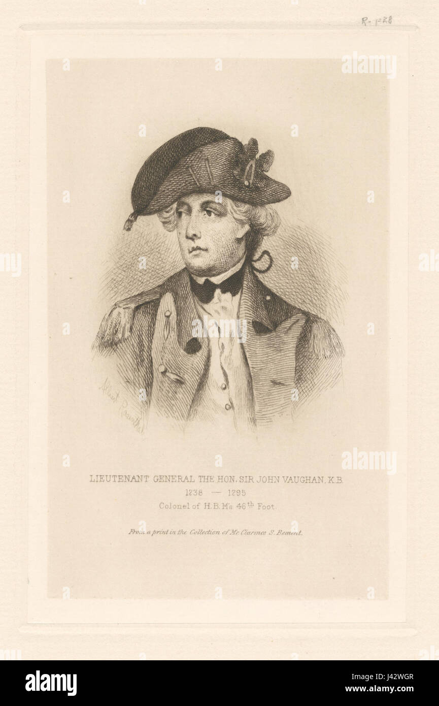 Il Tenente Generale l'on. Sir John Vaughan K.B., 1738 1795, il Colonnello di H.B.M.'s 46th piede (NYPL B12349147 420607) Foto Stock