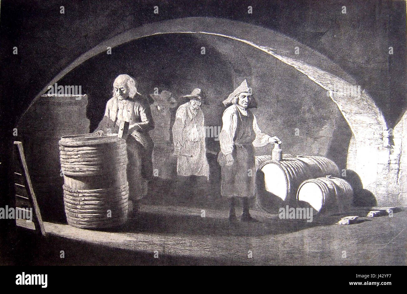 Le travail dans la grotta 1790. Eau forte de Jean Jacques de Boissieu (1736 1810) Foto Stock