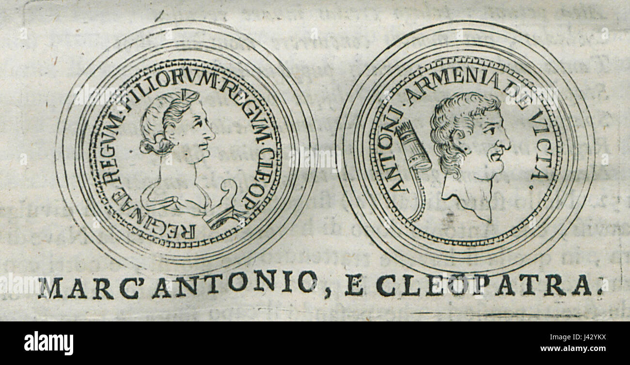 *Marl'Antonio e Cleopatra* di Francesco Fanelli, dipinto nel 1695, raffigura la drammatica storia di Marc Antonio e Cleopatra, catturando il loro leggendario romanticismo in stile barocco. Foto Stock