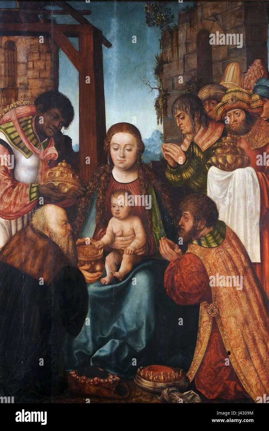 Lucas Cranach il Vecchio. Adorazione dei Magi Foto Stock