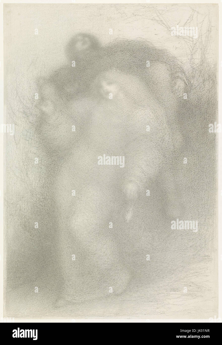 Uno studio di Matthijs Maris intitolato "Koningskinderen", che mostra la sua esplorazione di figure reali nell'arte. L'opera mette in evidenza la tecnica di artistâ nella rappresentazione di soggetti regali e rappresentazioni storiche. Foto Stock