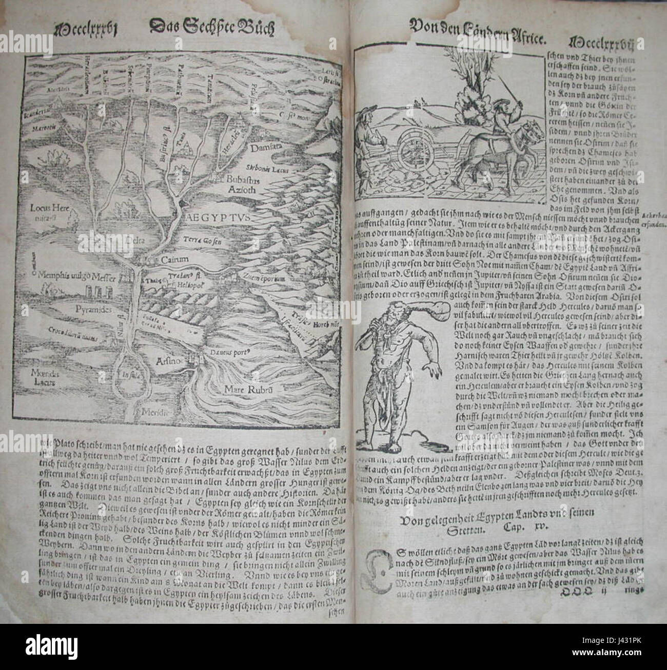 Mappa di Egitto (1578) Foto Stock