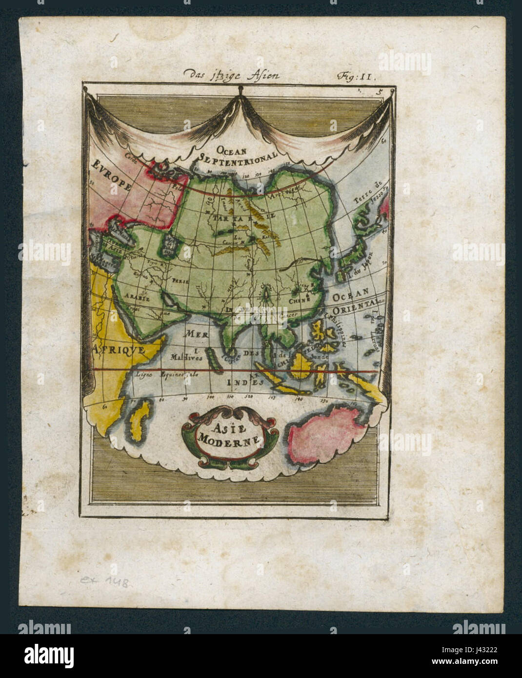 Mappa di Asia, 1700 Foto Stock