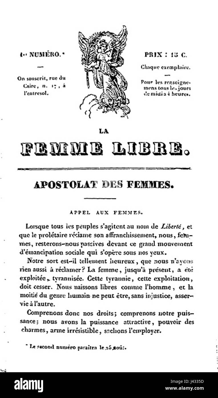 "La Femme Libre", dipinta nel 1832, è un'opera dell'artista francese EugÃ¨ne Delacroix. Raffigura una donna che rappresenta la libertà, con elementi simbolici che riflettono gli ideali di libertà e indipendenza. Foto Stock