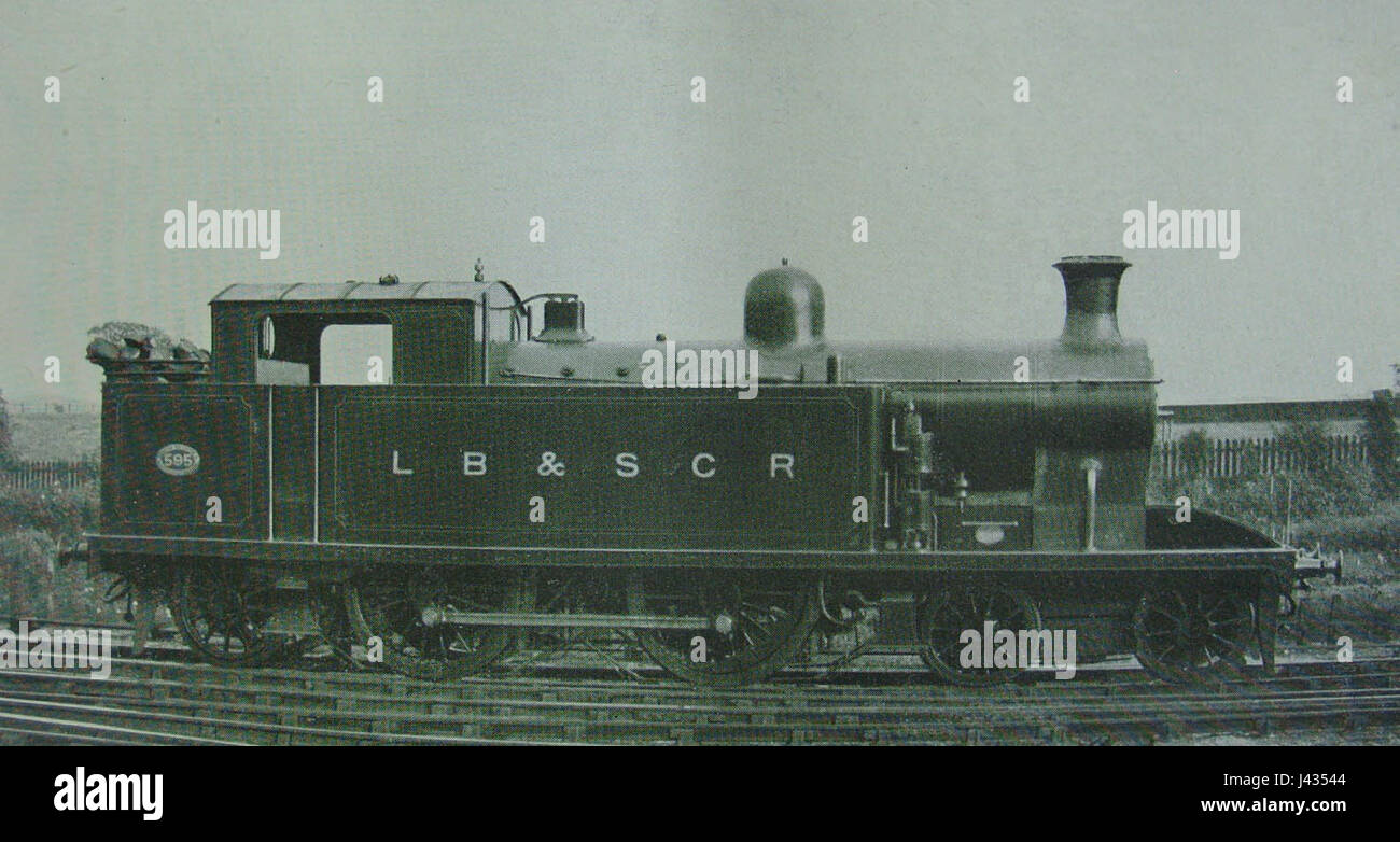 La classe LBSCR I1 era una serie di locomotive a vapore costruite per la London, Brighton and South Coast Railway a metà del XIX secolo. Noti per le loro prestazioni sui servizi espressi, sono stati progettati pensando sia alla potenza che alla velocità, diventando una parte vitale delle operazioni della ferrovia durante l'era vittoriana. Foto Stock