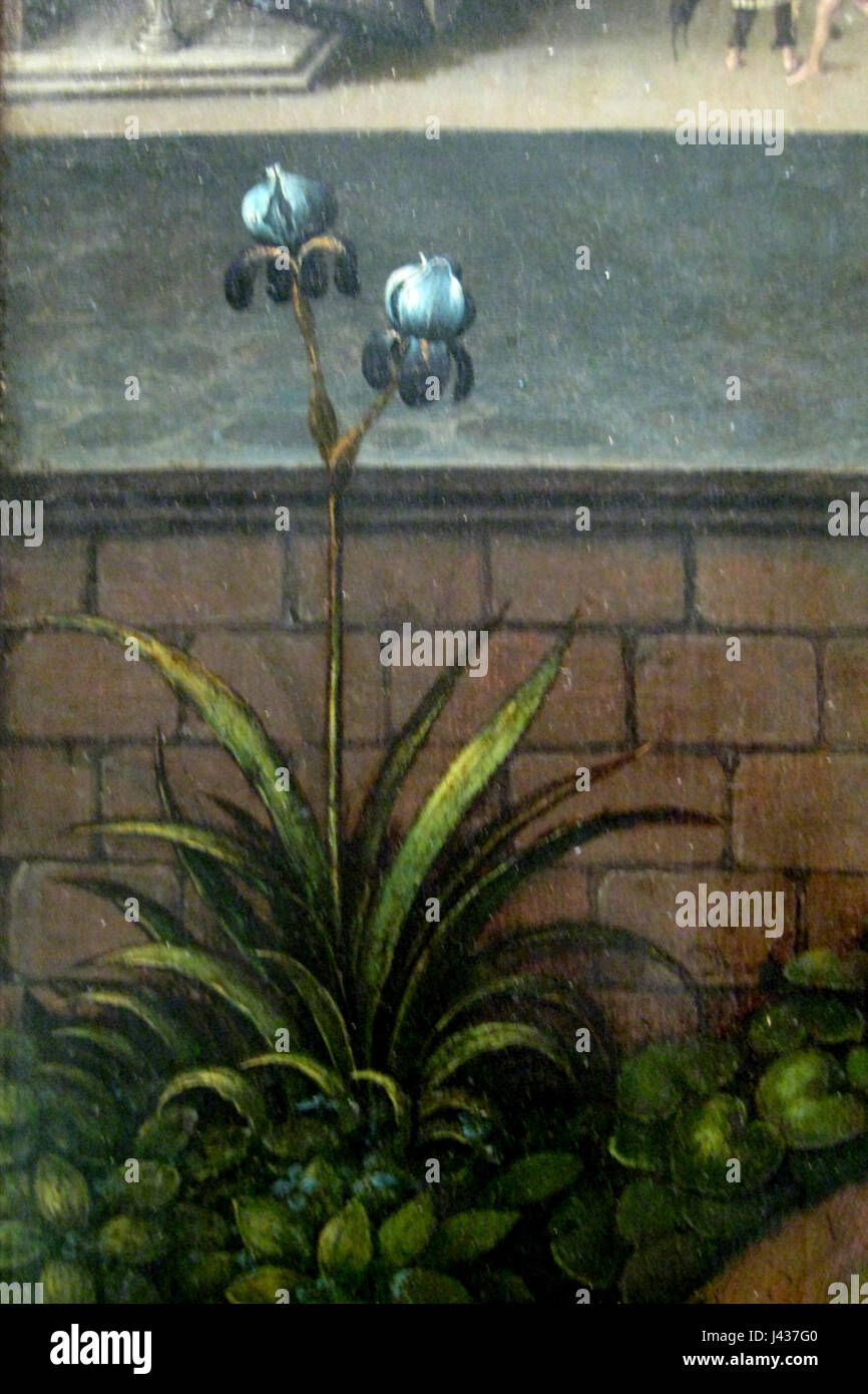 Questo pezzo della collezione di M. Perchenko presenta una Madonna raffigurata con attributi della passione, che simboleggia temi religiosi di sofferenza, crocifissione e sacrificio nell'iconografia cristiana. Foto Stock