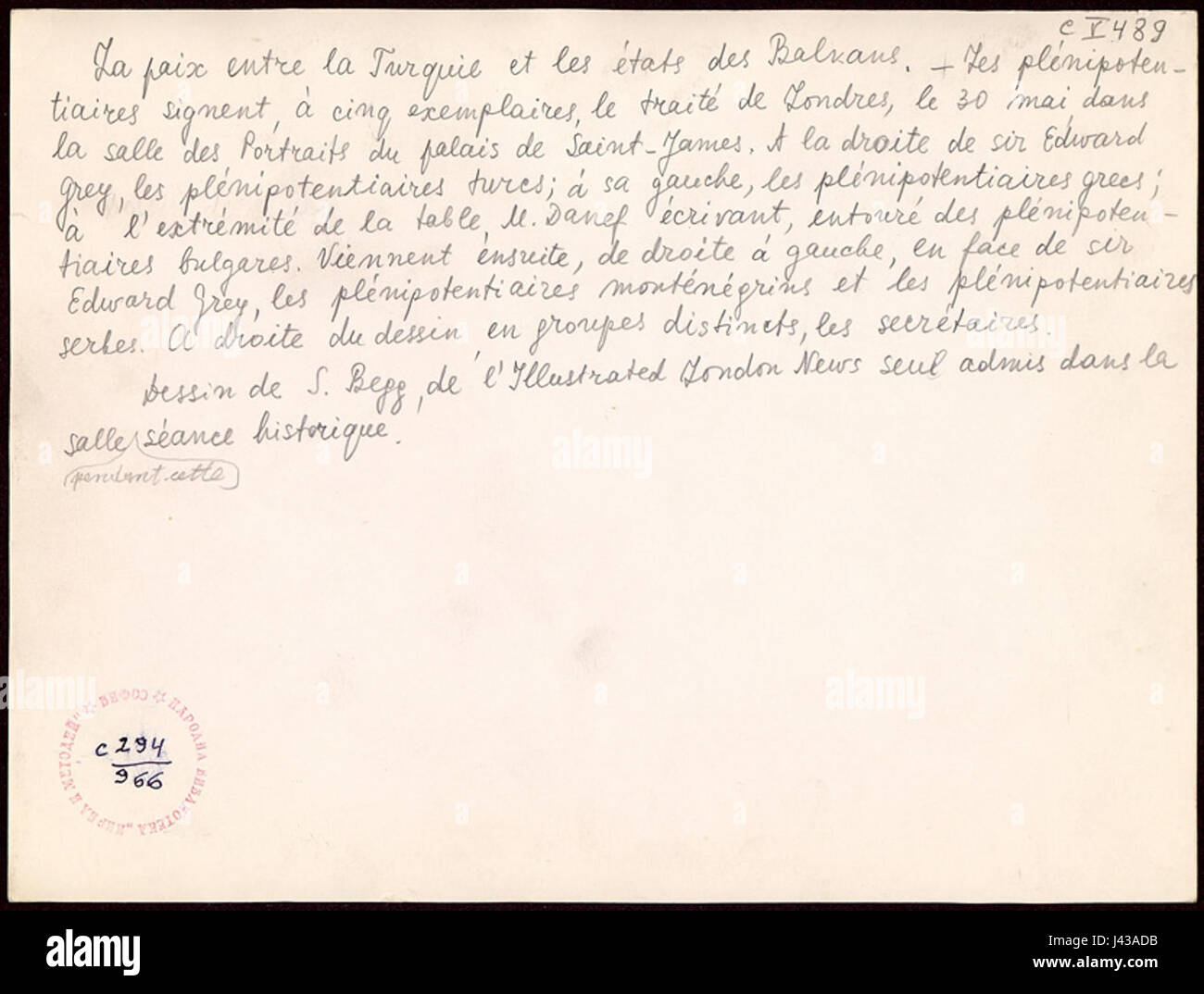 Londra trattato di pace firma 30 maggio 1913 Indietro Foto Stock