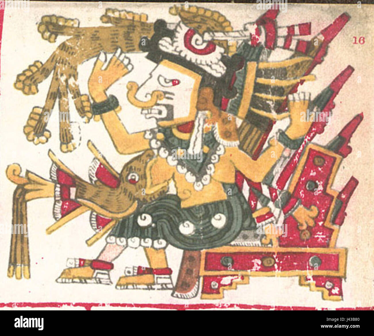 Mayahuel, una dea della mitologia azteca, è associata alla pianta maguey e alla produzione di pulque, una tradizionale bevanda alcolica mesoamericana. È spesso raffigurata come un simbolo di fertilità, nutrimento e abbondanza del earthÂ. Foto Stock