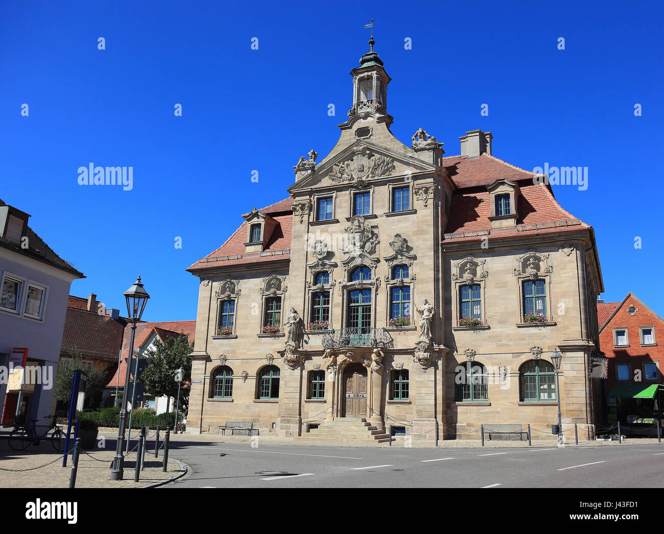 Il municipio, la città di Ellingen, Media Franconia, Mittelfranken, Baviera, Germania Foto Stock