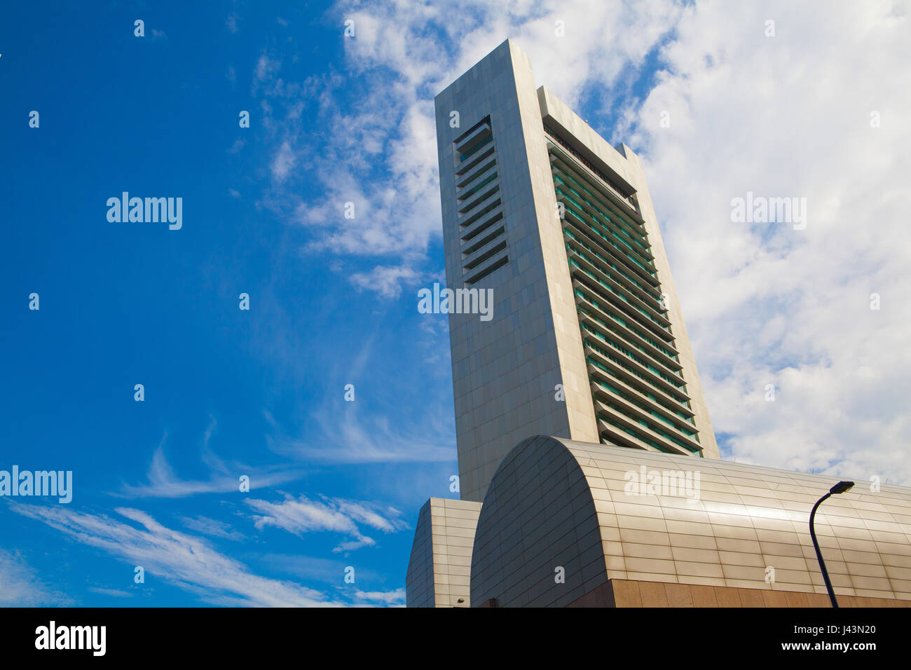 Boston, Massachsetts, usa -Luglio 15,2016: Skyline di Boston che mostra il quartiere finanziario al tramonto. Il quartiere finanziario di Boston si trova in basso Foto Stock