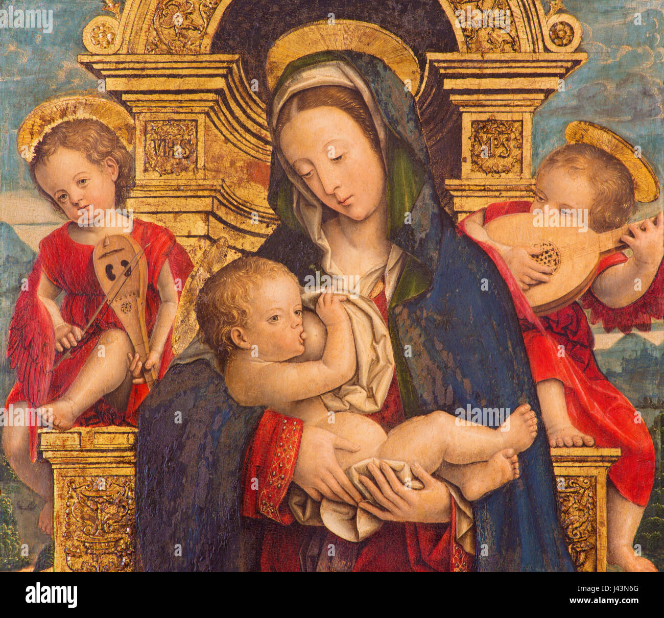 Torino, Italia - 13 Marzo 2017: il dipinto della Madonna che allatta in Duomo da Defendente Ferrari (1511 - 1535). Foto Stock