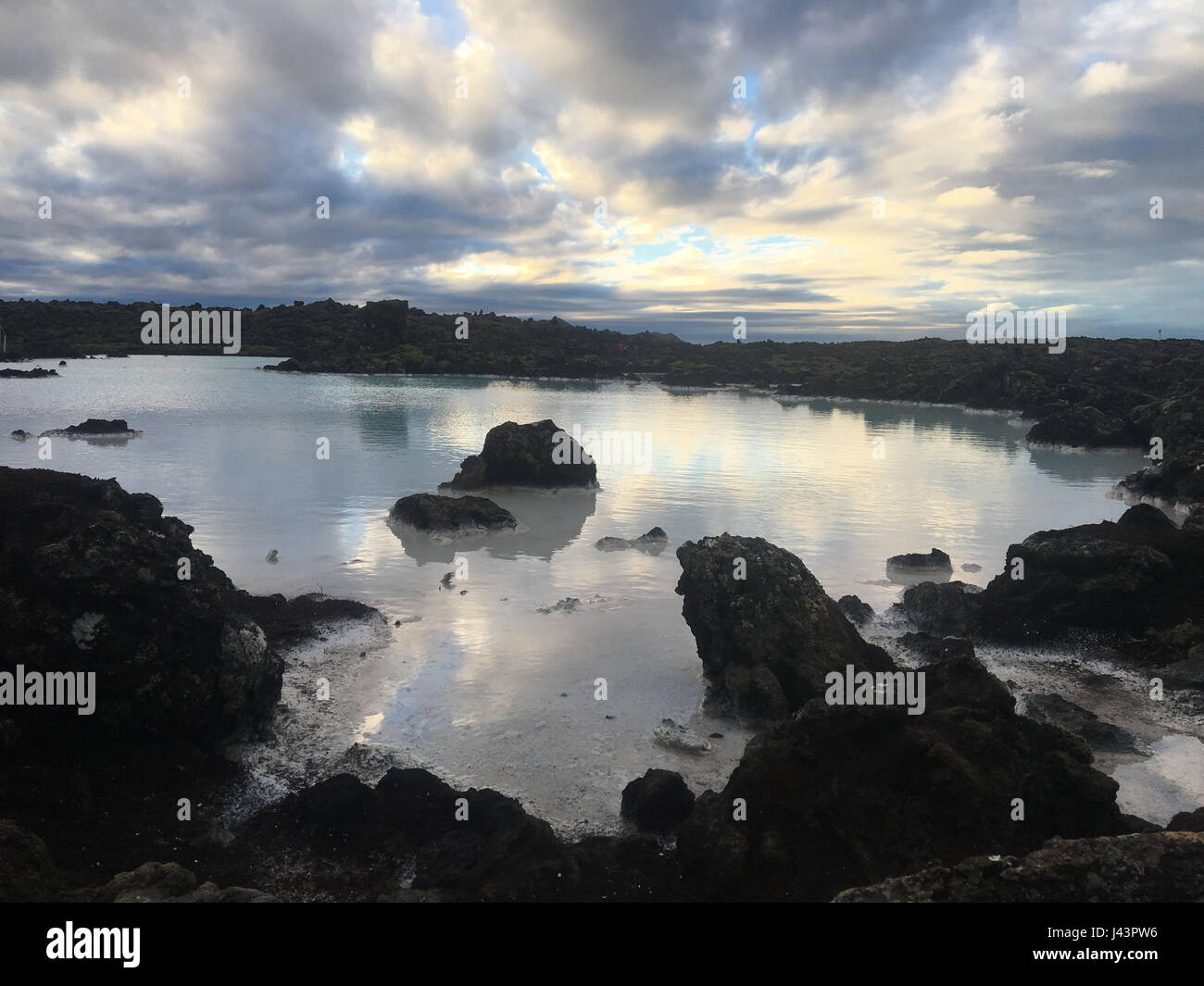 Laguna Blu acqua in Islanda. Foto Stock