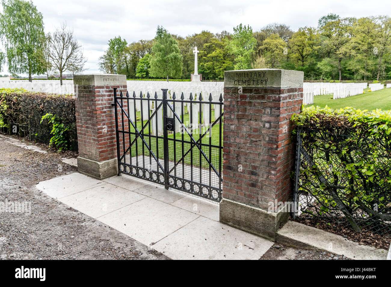 Dozinghem cimitero militare nelle Fiandre in Belgio salienti e Foto Stock