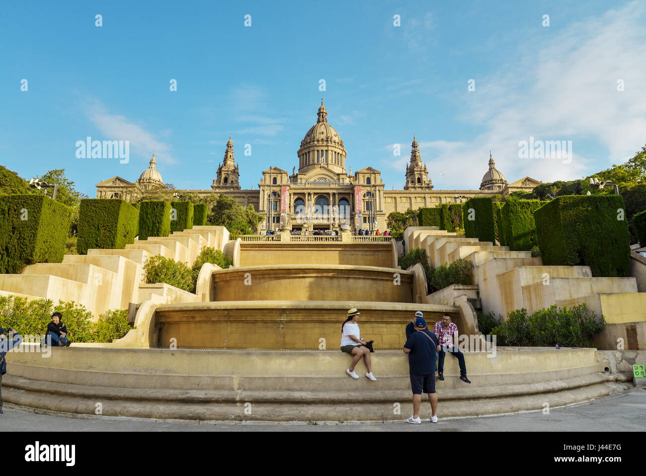 Barcellona, Spagna - 15 Aprile 2017: Museo Nazionale di Barcellona, Plaça de Espanya,Spagna. Foto Stock