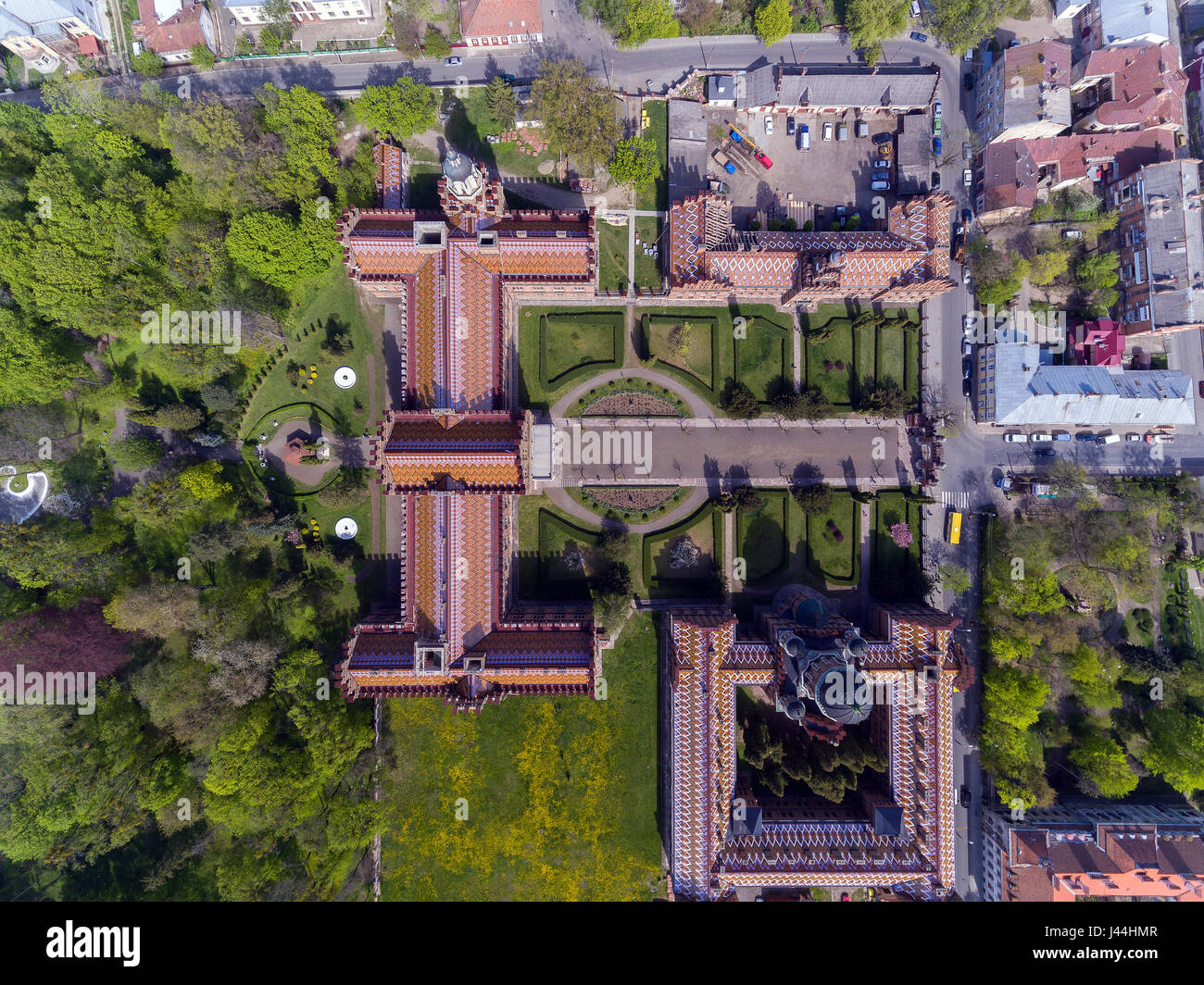 Vista aerea di Chernivtsi University - una delle più antiche università in Ucraina Foto Stock