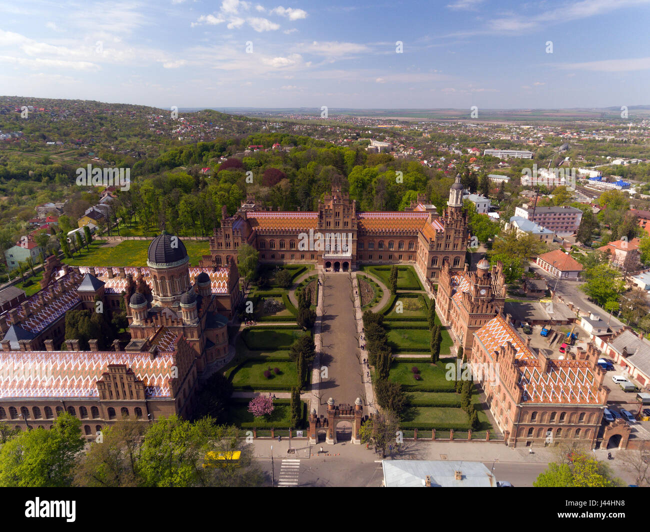 Vista aerea di Chernivtsi University - una delle più antiche università in Ucraina Foto Stock