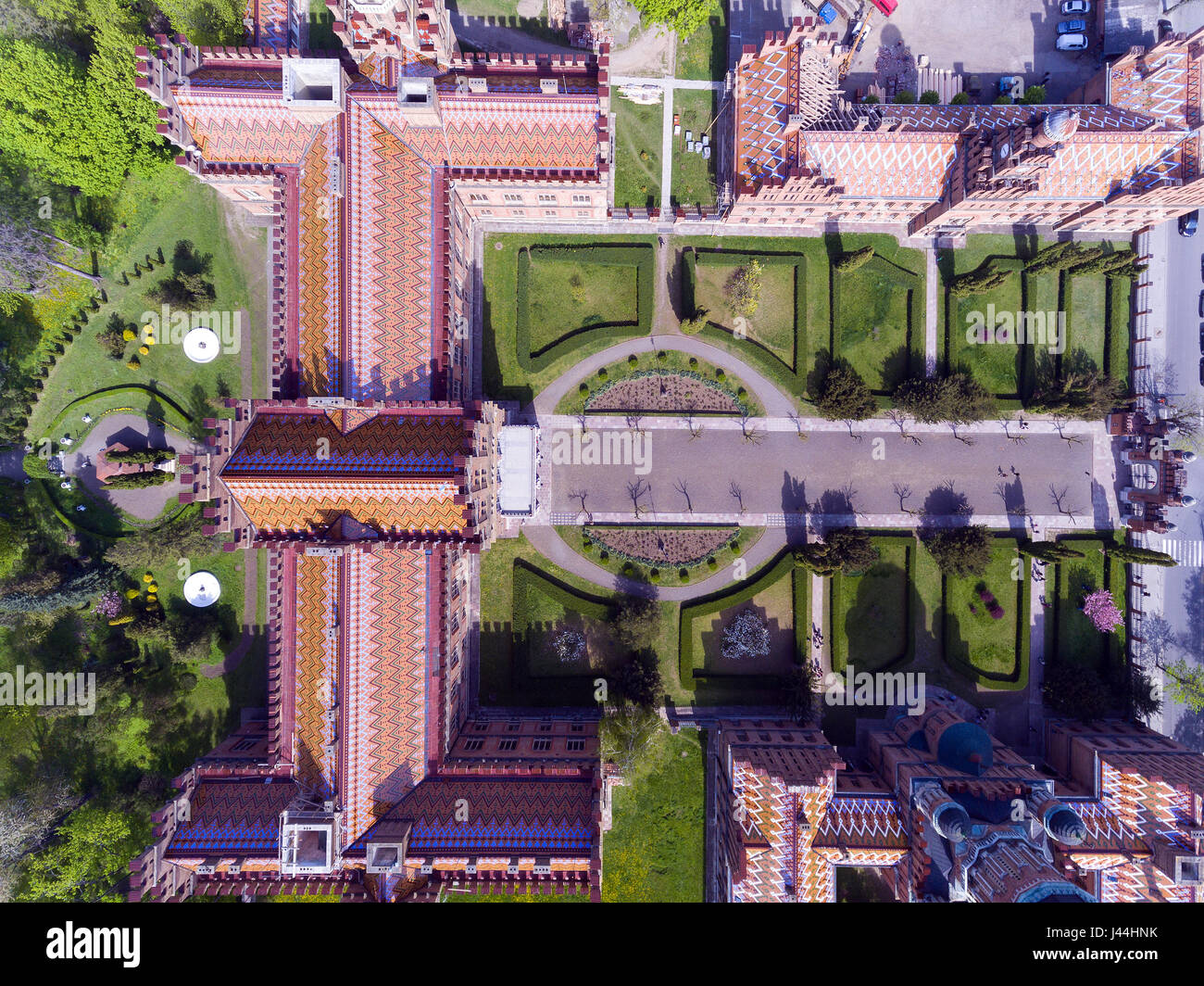 Vista aerea di Chernivtsi University - una delle più antiche università in Ucraina Foto Stock