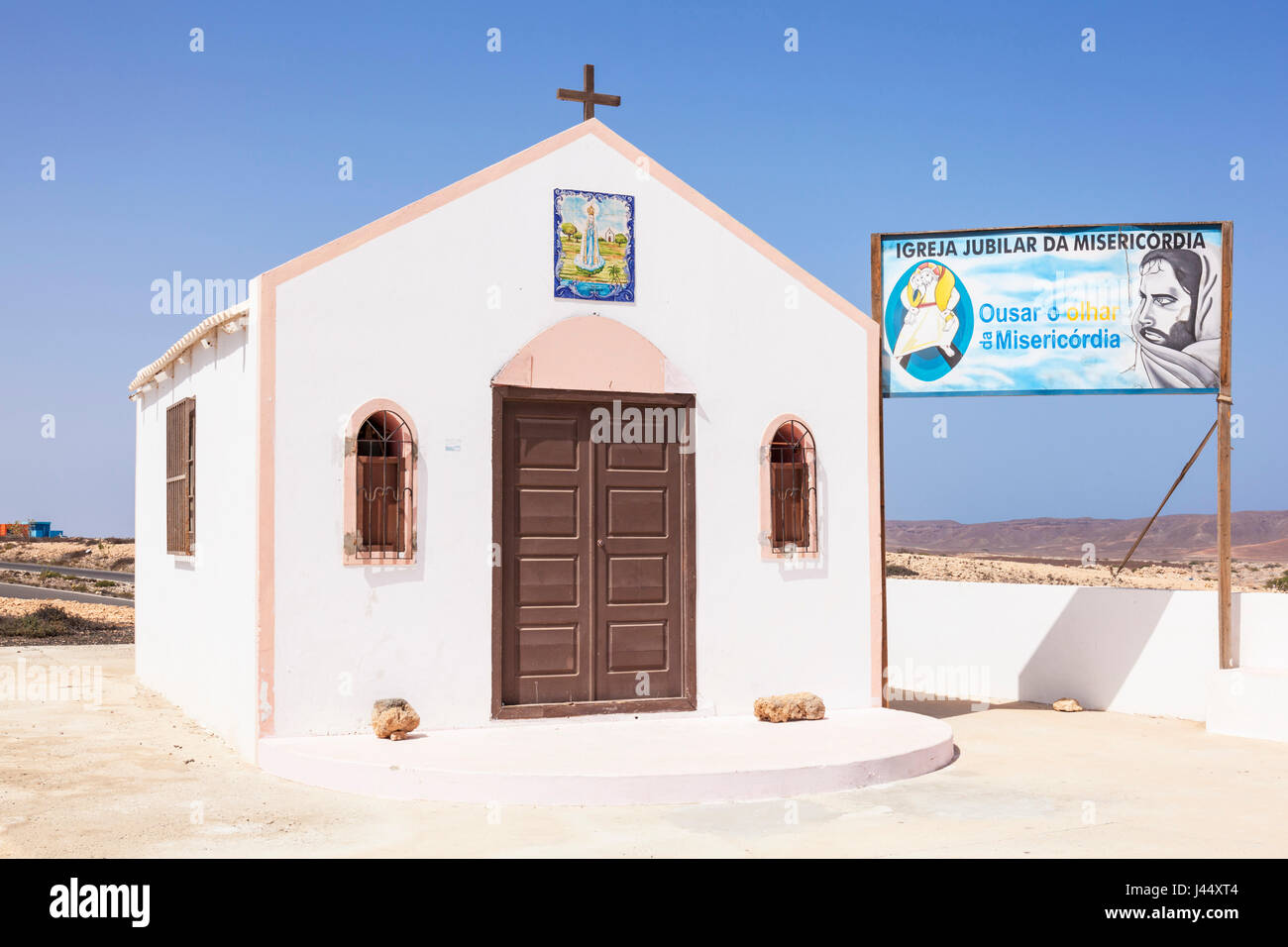 Capo Verde SAL Cappella Nossa Senhora de Fatima chiesa cattolica o la cappella di Nostra Signora di Fatima, Sal, Isole di Capo Verde, Africa Foto Stock