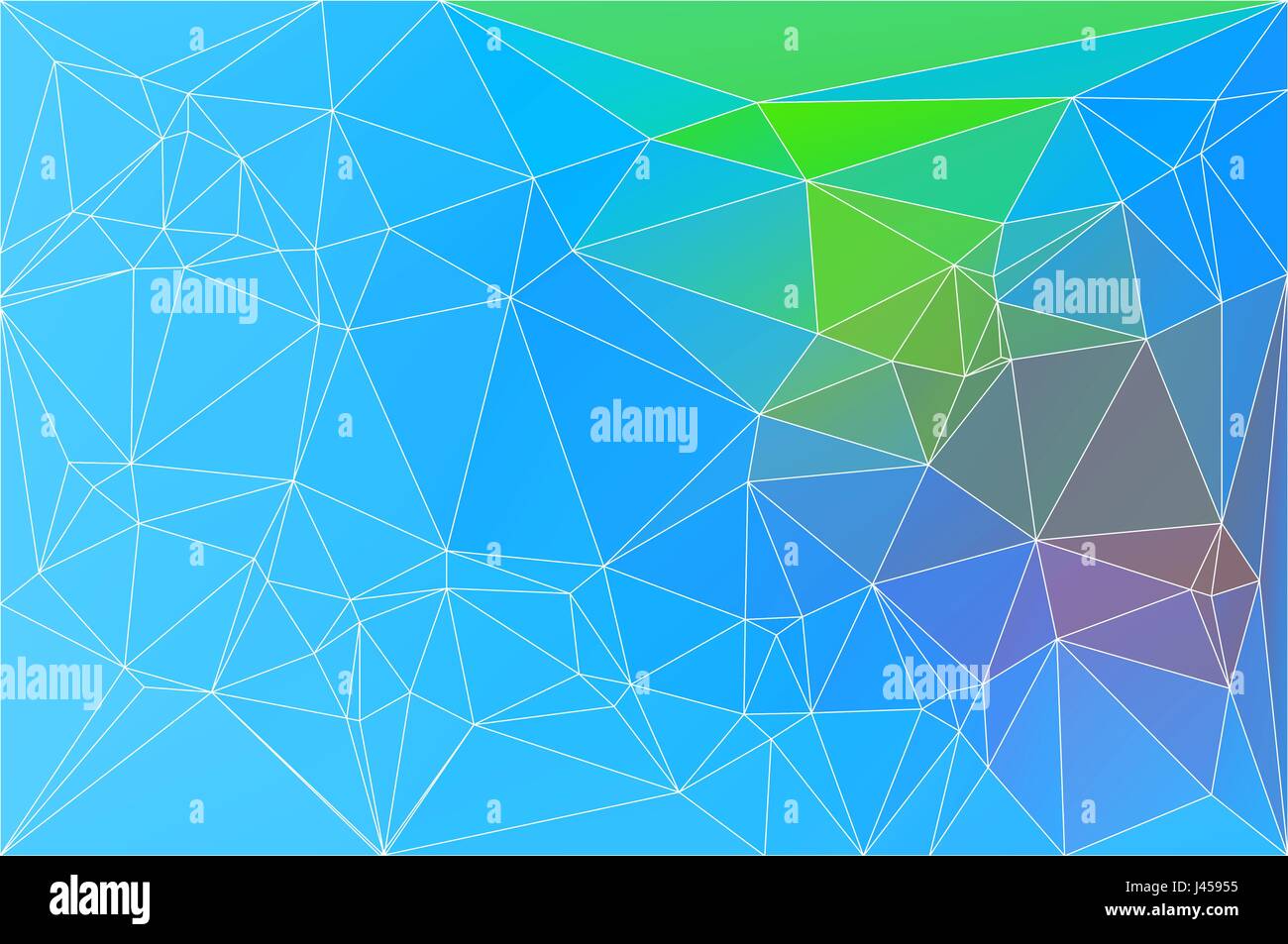 Blu Verde Rosso bassa astratta geometrica poly lo sfondo con il triangolo bianco maglia. Illustrazione Vettoriale