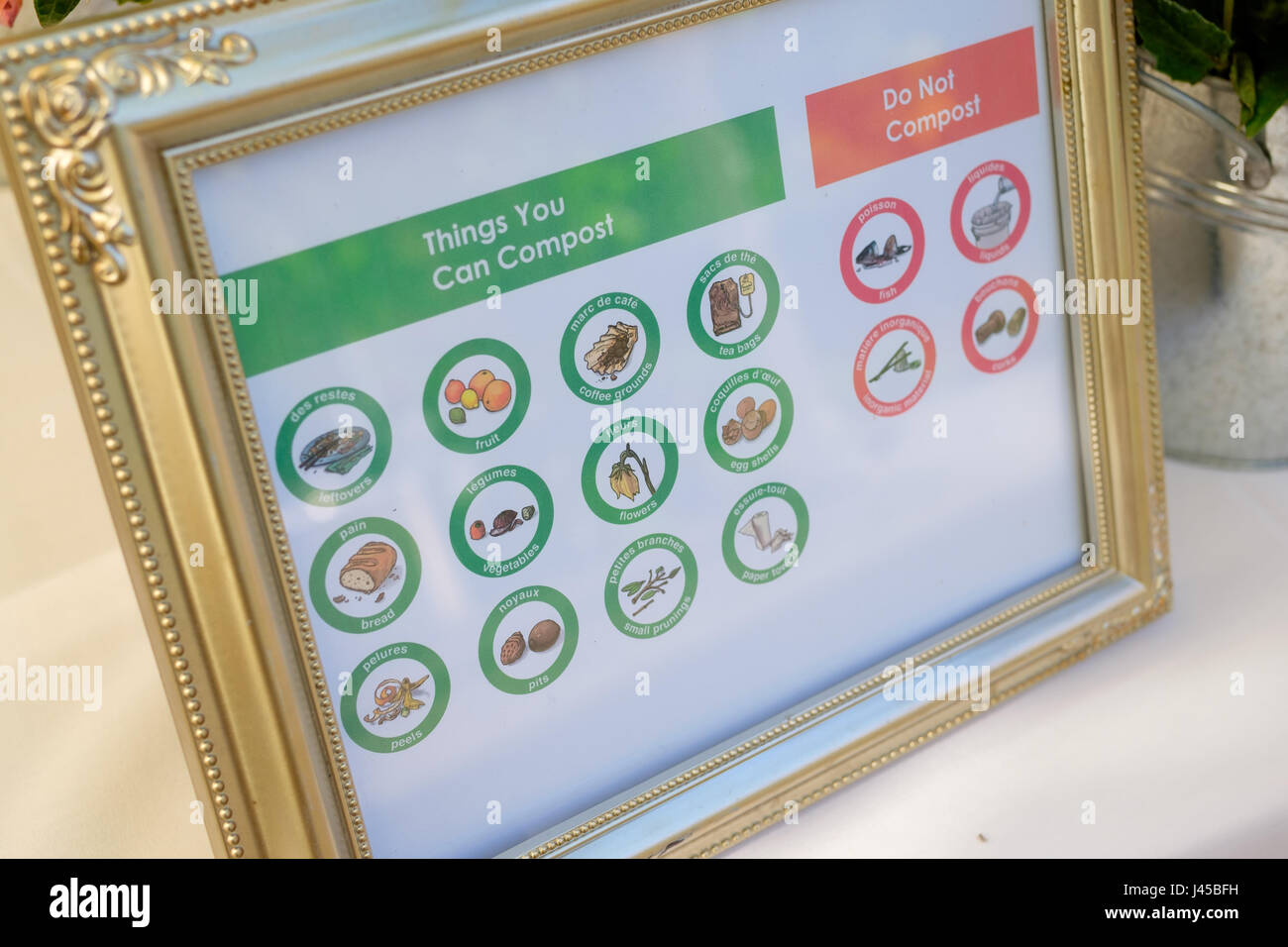 Ricevimento di nozze Compost segno Foto Stock