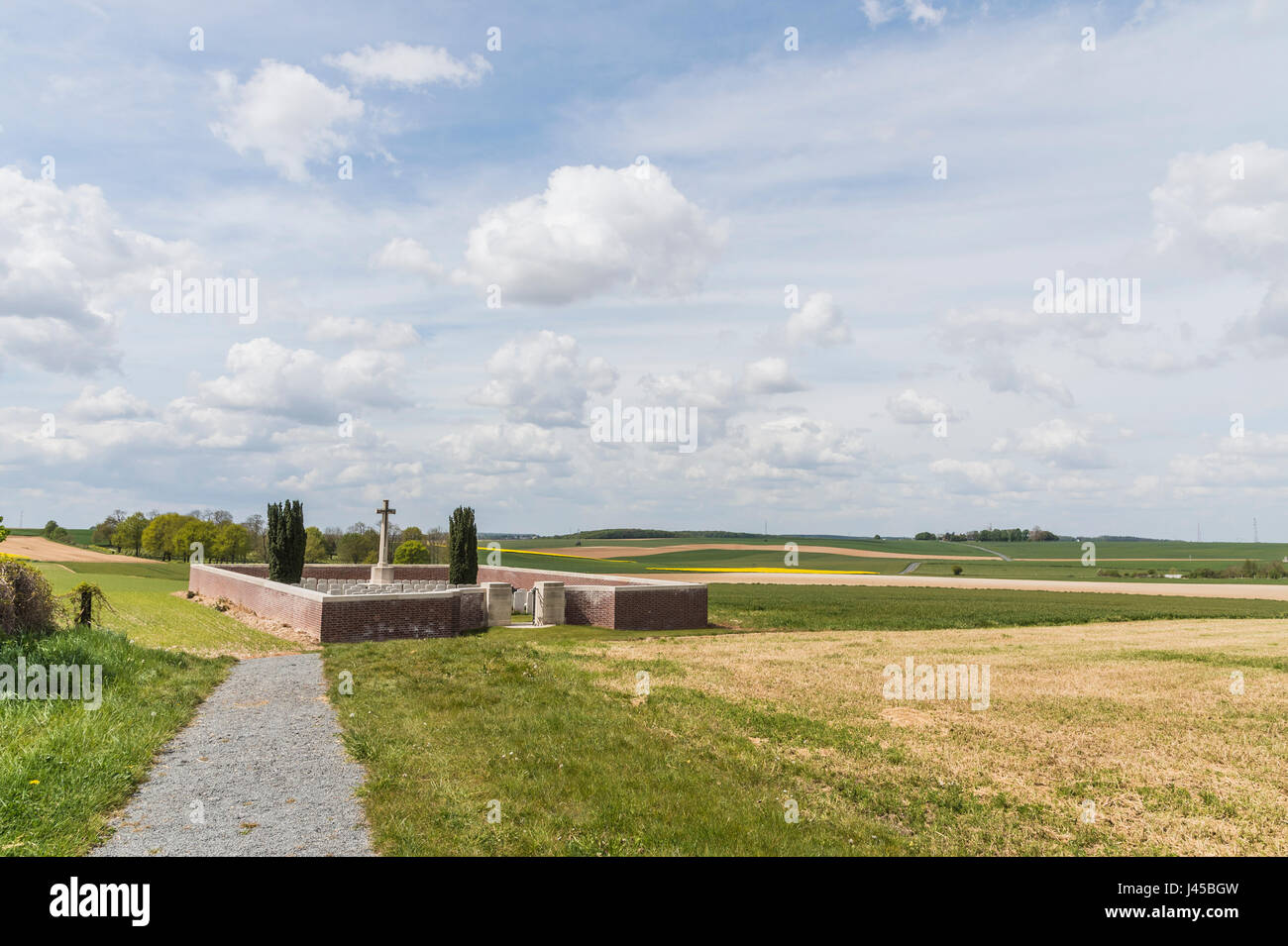 British cimitero militare di Rancourt sul campo di battaglia di somme del nord della Francia Foto Stock