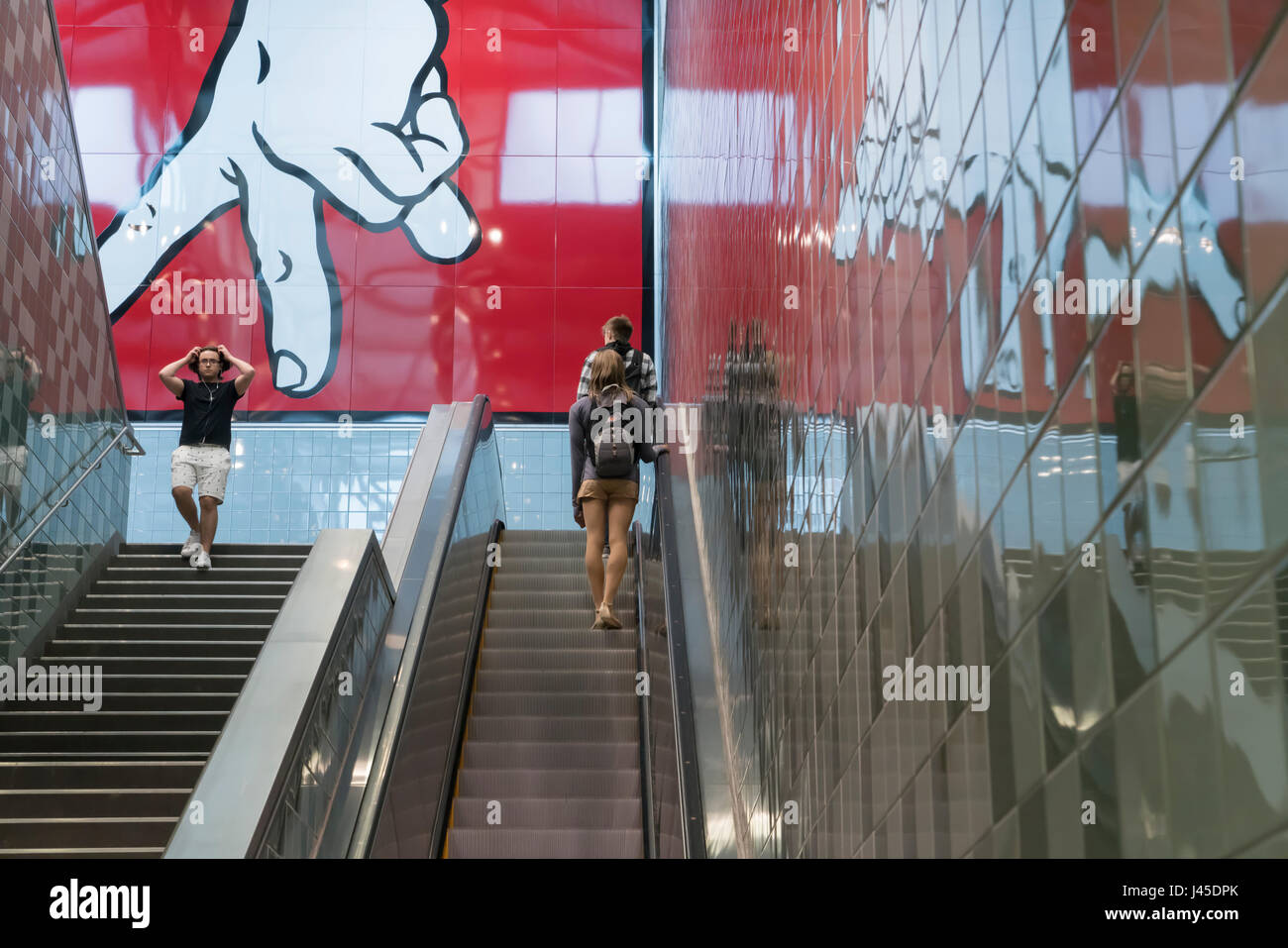 Stati Uniti, Washington, Seattle, ingresso al Capital Hill Link Light Rail station. Foto Stock