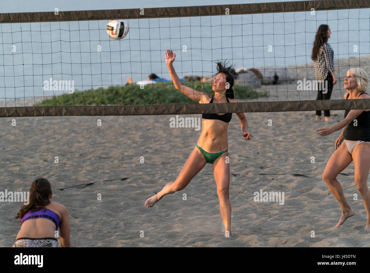 Stati Uniti, Washington, Alki Beach volley Foto Stock