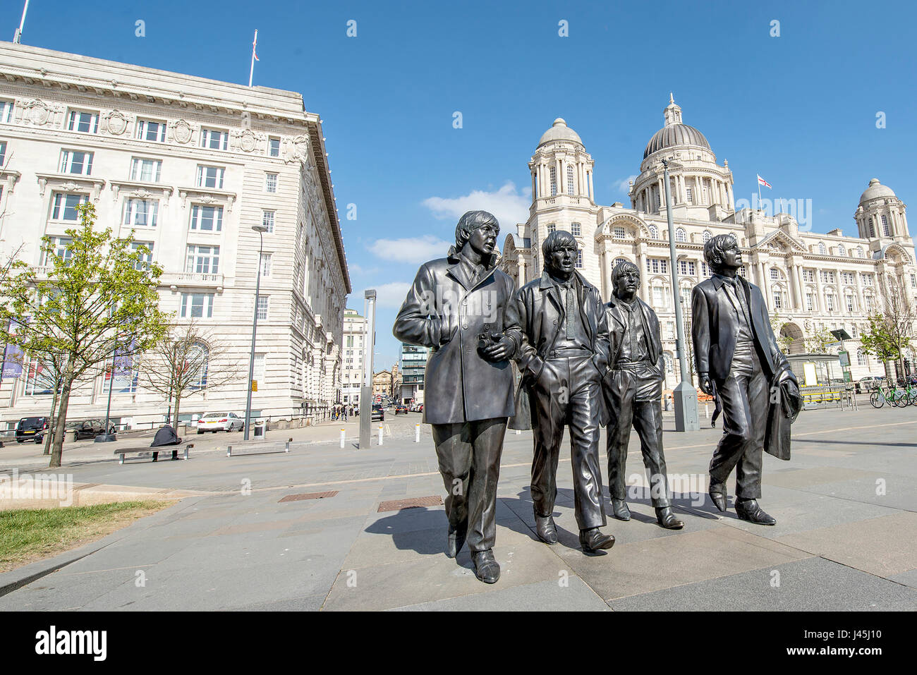 La statua di Beatles Liverpool Docks Foto Stock