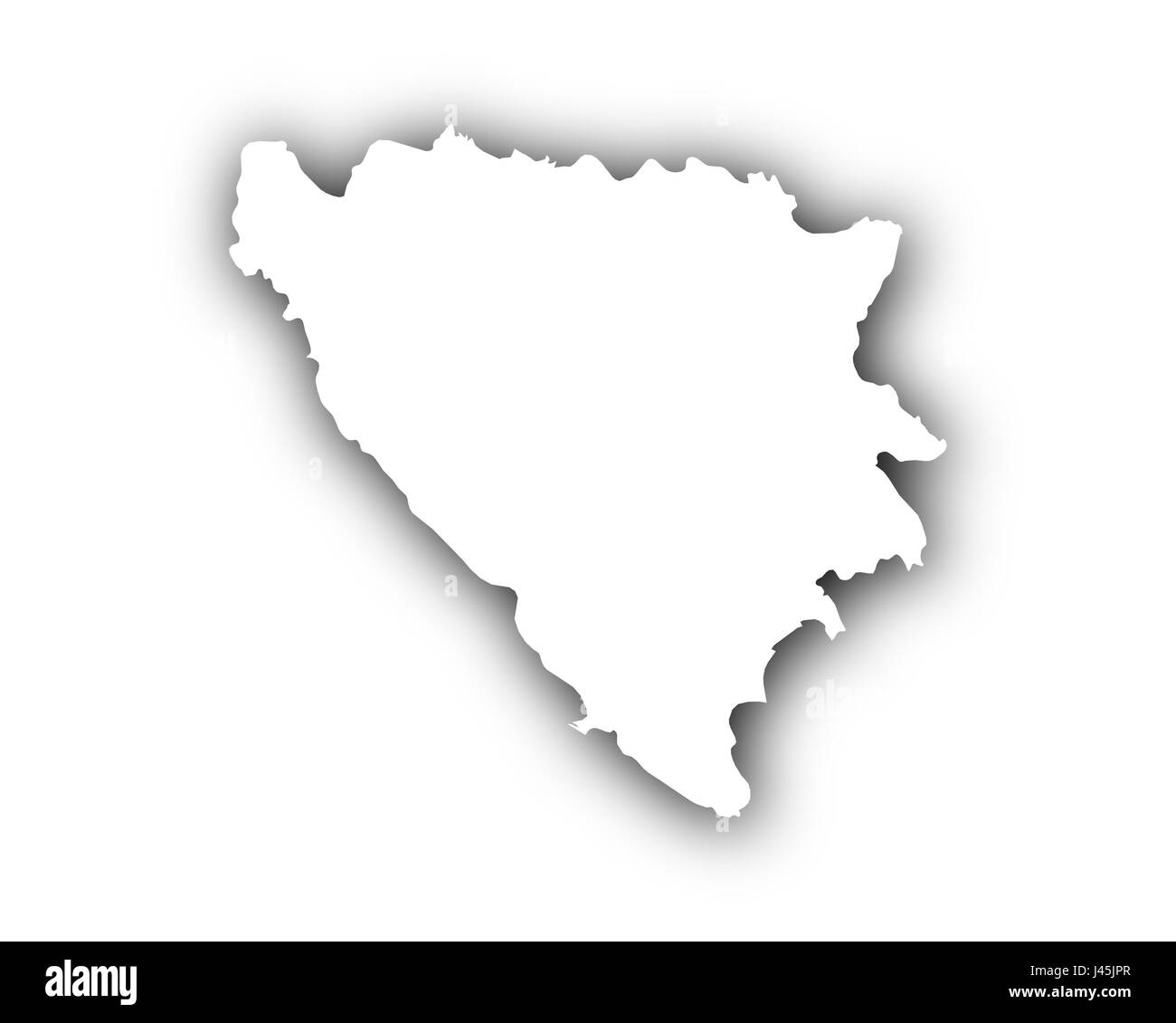 Mappa di Bosnia e Erzegovina con ombra Foto Stock