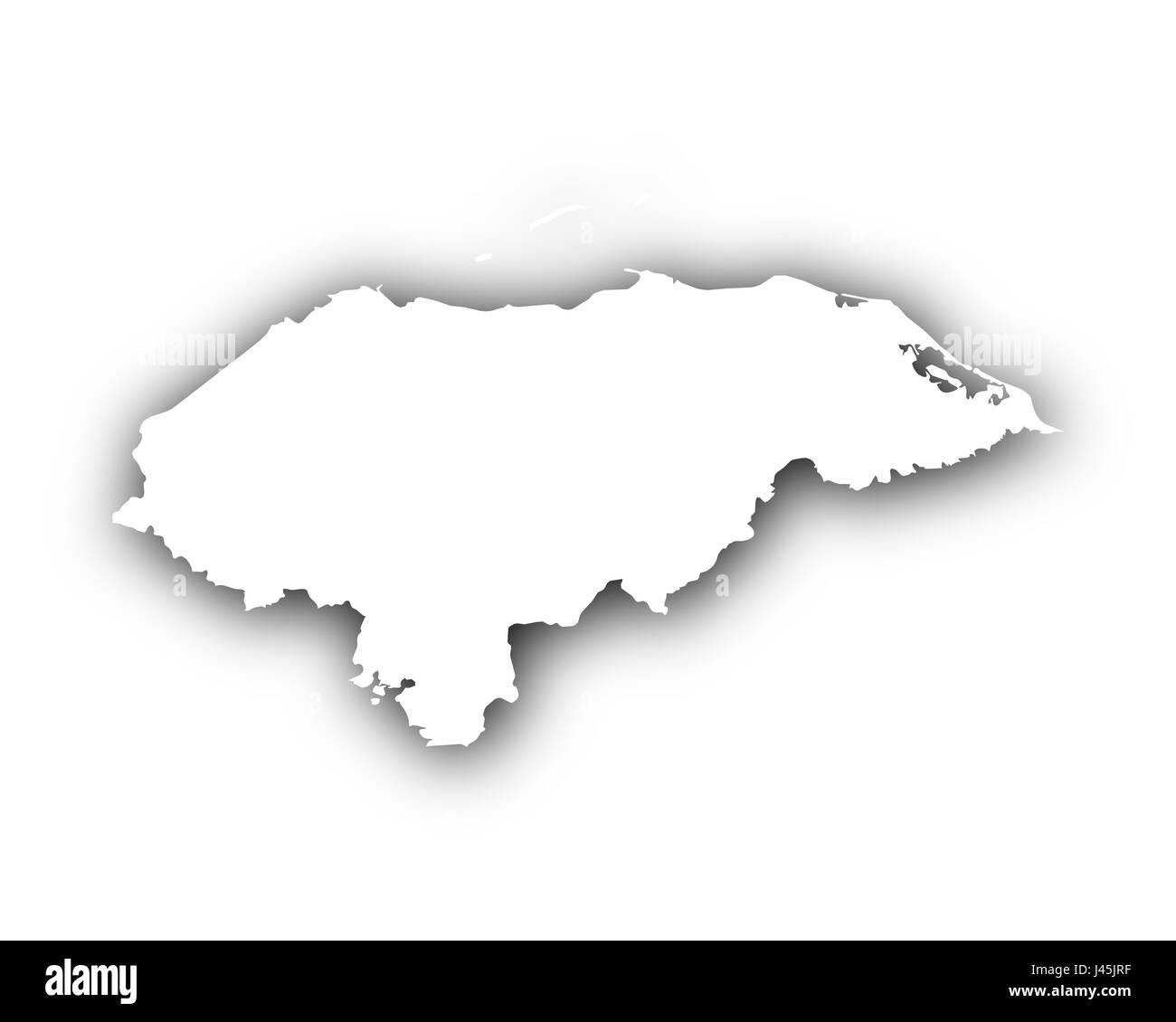 Mappa di Honduras con ombra Foto Stock