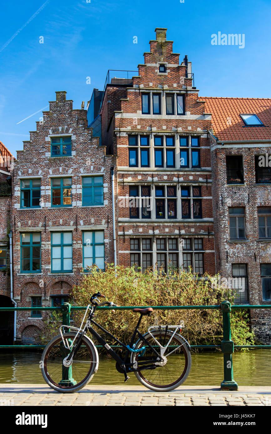 Angolo suggestivo di Gand, Fiandre Orientali, Belgio Foto Stock