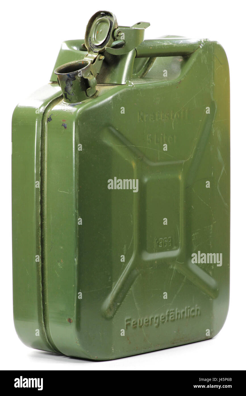 5 litro di bombola a combustibile isolato su sfondo bianco Foto Stock