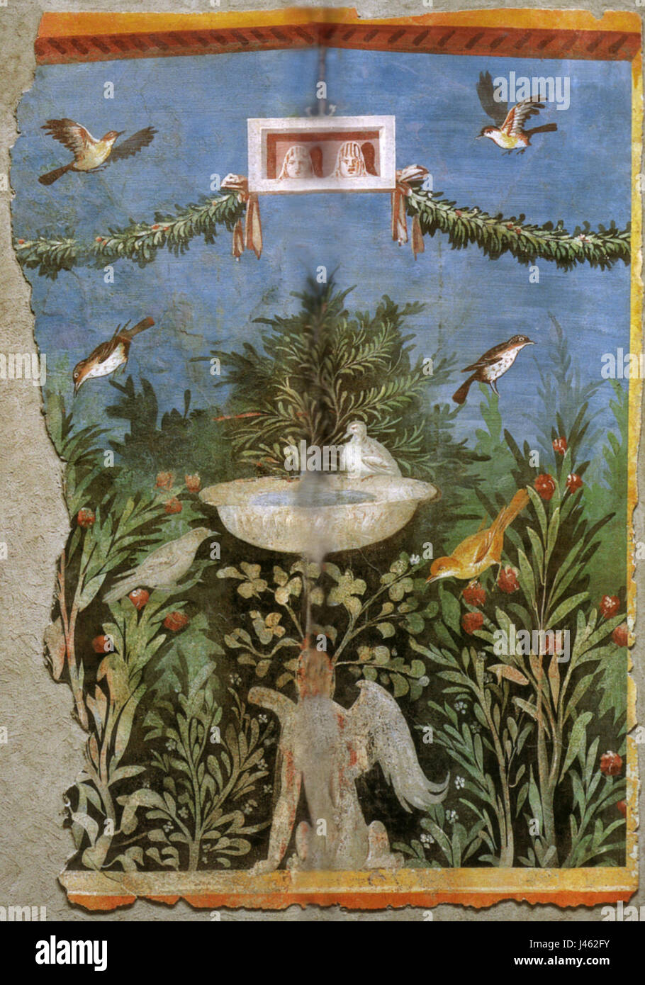 Pannello di pittura parietale da zona vesuviana, Museo Miho, shiga 02 Foto Stock