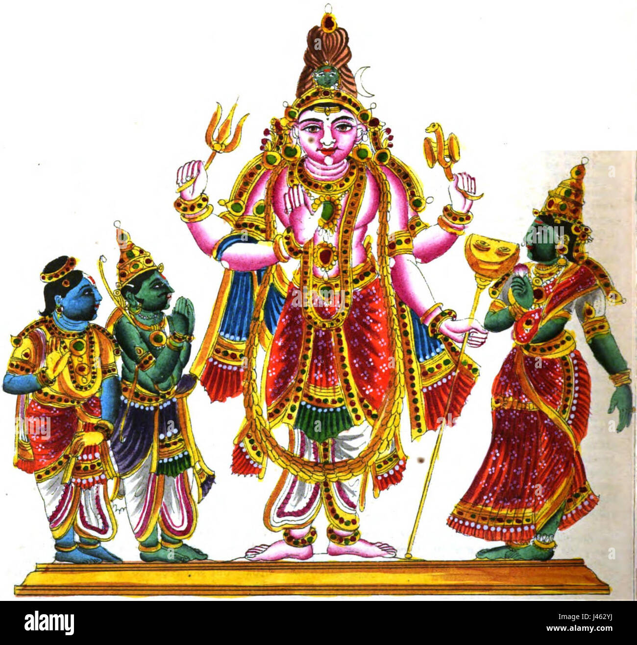 Pashupatahasta è un gesto simbolico della mano nell'induismo associato alla divinità Shiva. Questo gesto rappresenta il potere e la protezione divini, spesso raffigurati nell'arte religiosa indù e nell'iconografia come segno di benedizioni e significato spirituale. Foto Stock