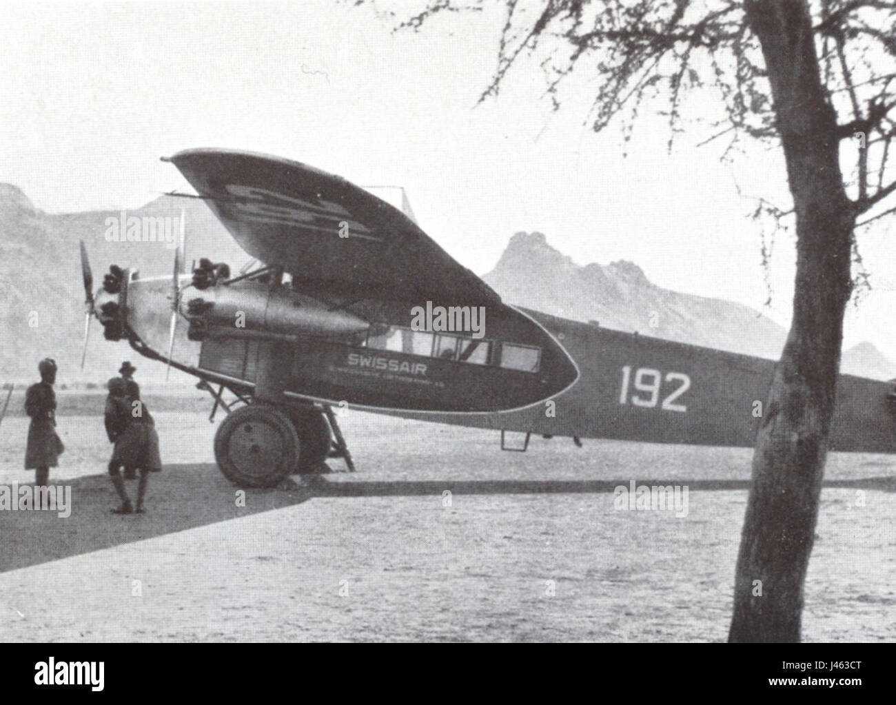 Mittelholzerâ Fokker Aircraft, uno dei primi modelli di aviazione, rappresenta una pietra miliare nella storia dell'aviazione. Questo aereo è stato significativo nei primi viaggi aerei commerciali e passeggeri durante gli anni '1920 Foto Stock