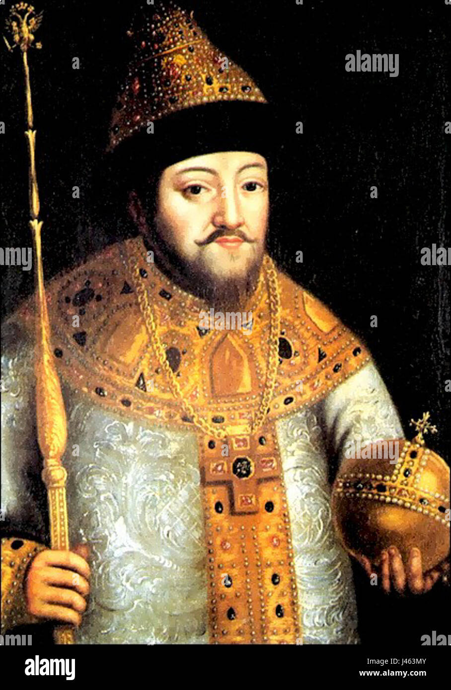 Una figura storica, Mikhail Fyodorovich, che forse fa riferimento a una persona di importanza nella storia russa. Foto Stock