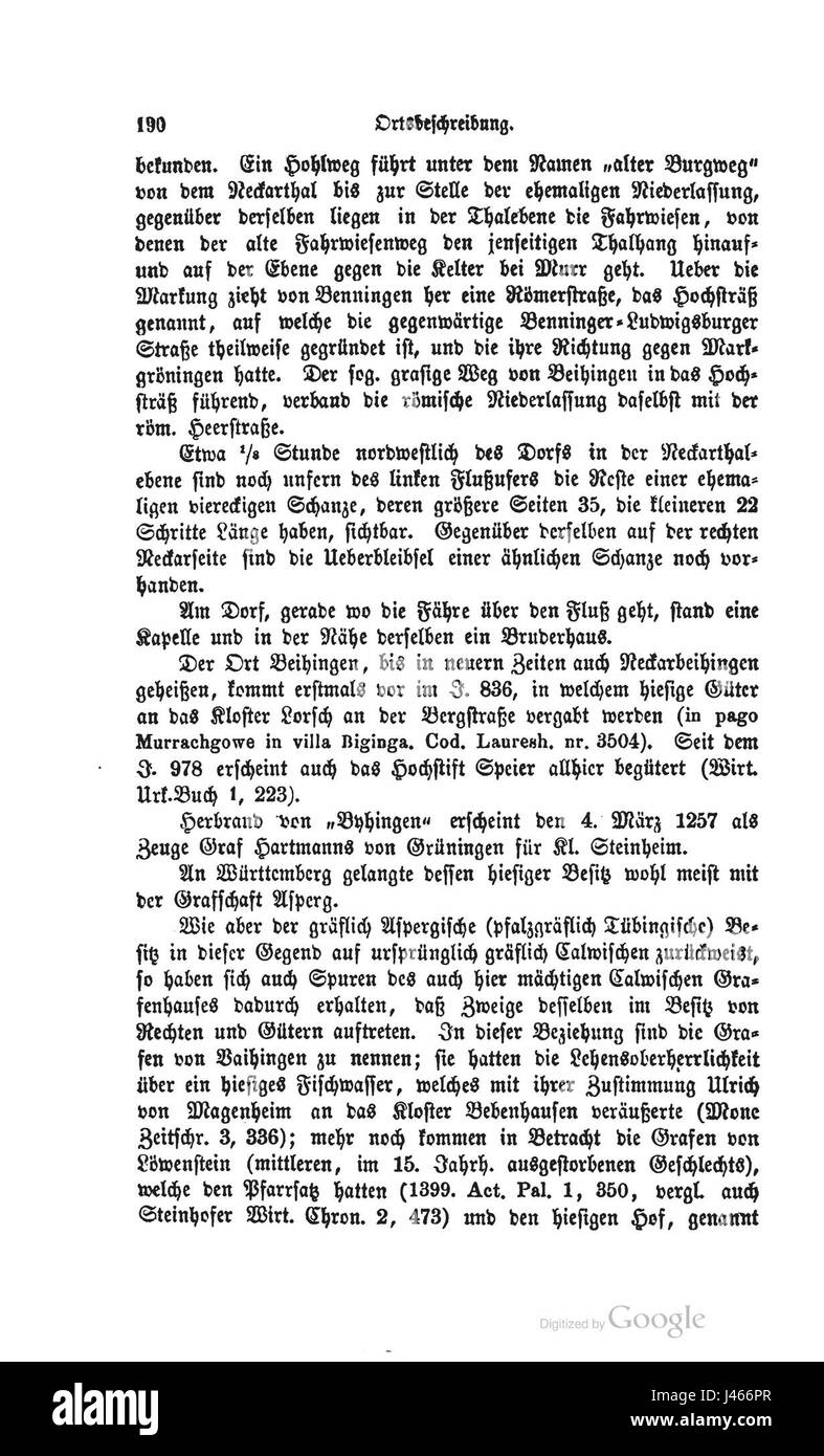 Oberamt Ludwigsburg è un quartiere storico in Germania, e '0190' può riferirsi a un riferimento storico specifico o a un documento relativo alla sua governance o storia locale, che fornisce informazioni sull'amministrazione regionale. Foto Stock