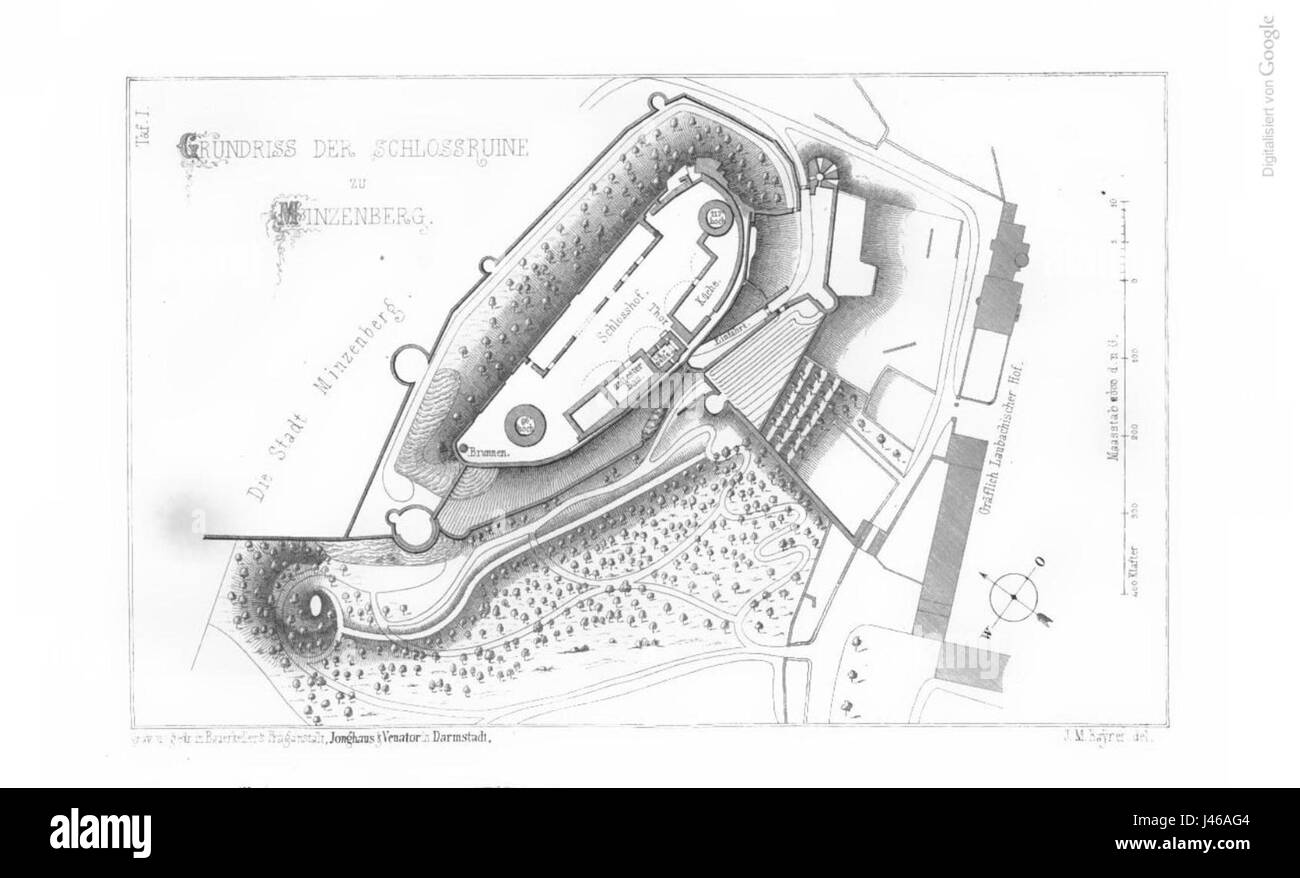 Muenzenberg grundriss der schlossruine Foto Stock