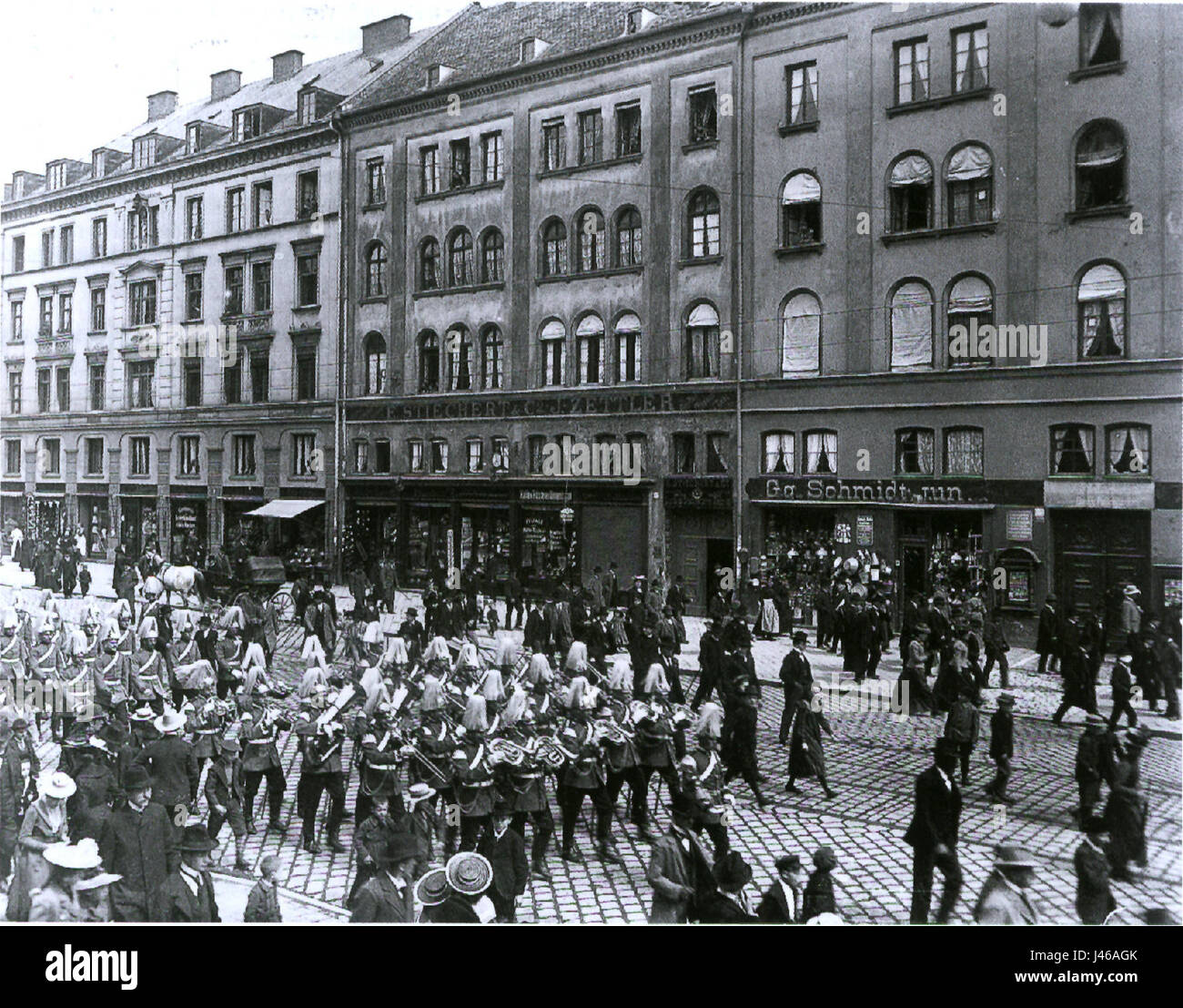 Monaco di Baviera soldati di cavalleria pesante parade 1902 Foto Stock