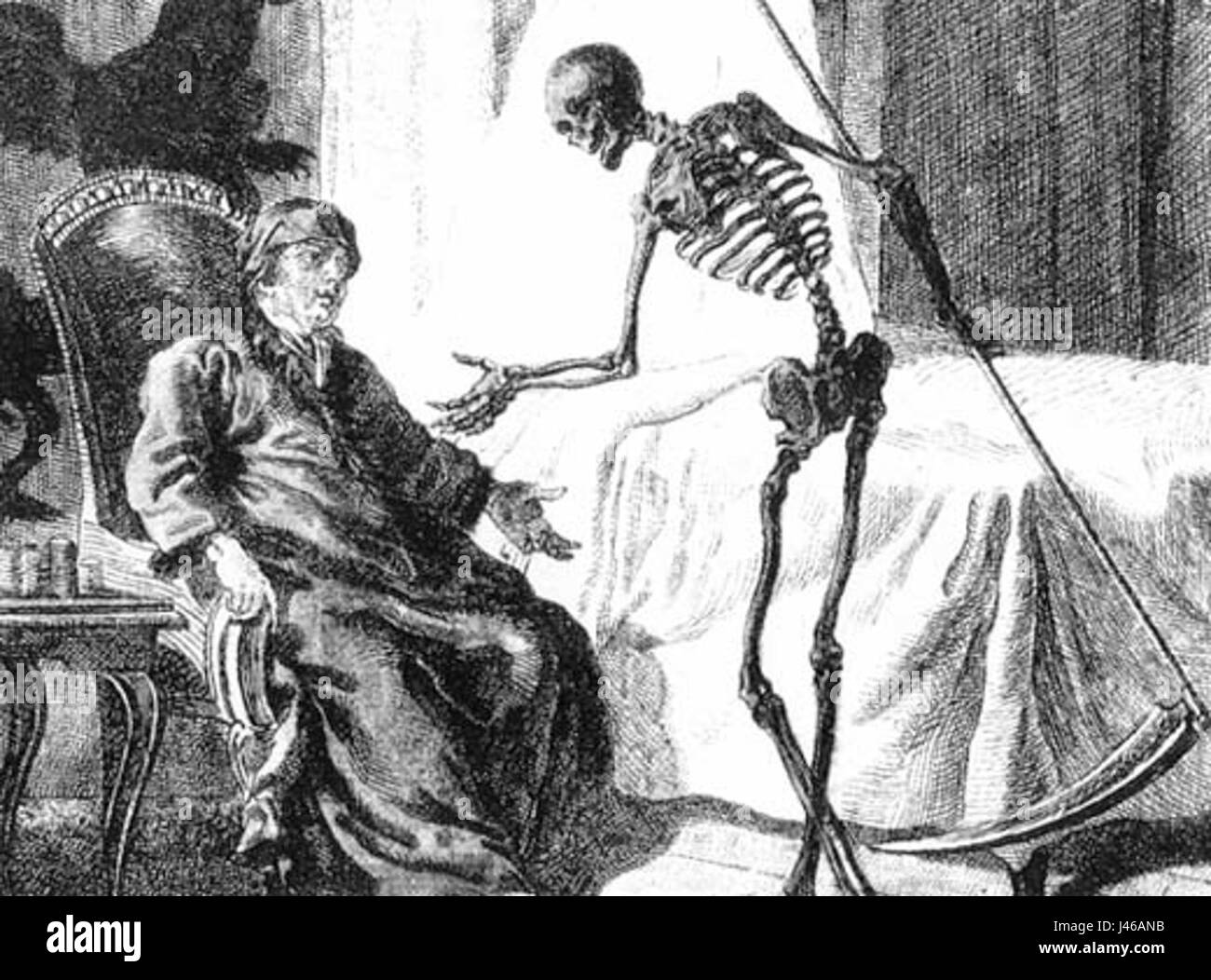 Mort è un romanzo fantasy di Terry Pratchett, parte della serie Discworld. Segue Mort, un giovane che diventa apprendista a morte, portando ad avventure comiche e filosofiche nell'aldilà. Foto Stock