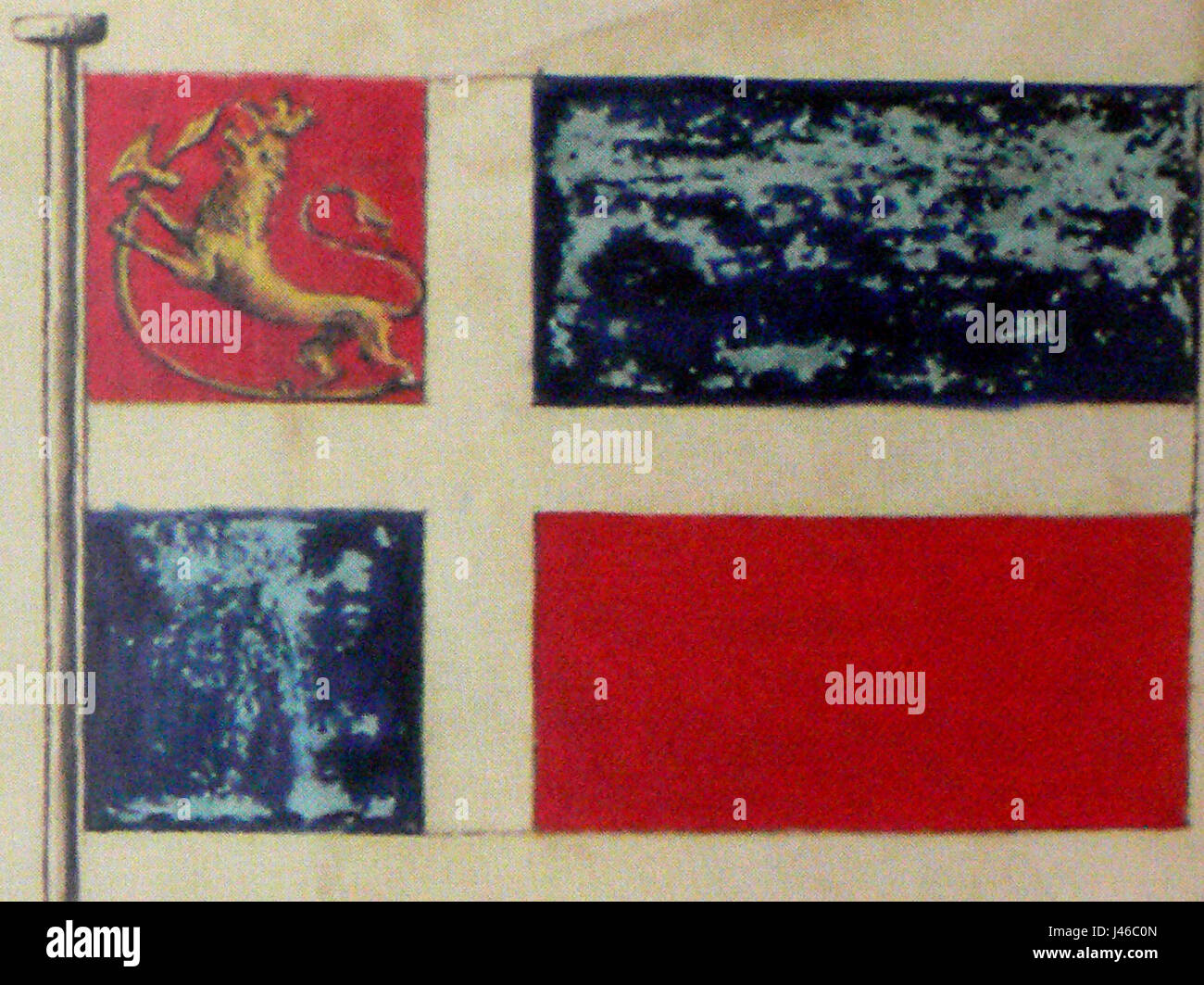 La proposta della bandiera norvegese discute i potenziali cambiamenti alla bandiera nazionale norvegese, coinvolgendo vari elementi di design e rappresentazioni simboliche del patrimonio e dei valori del paese. Foto Stock