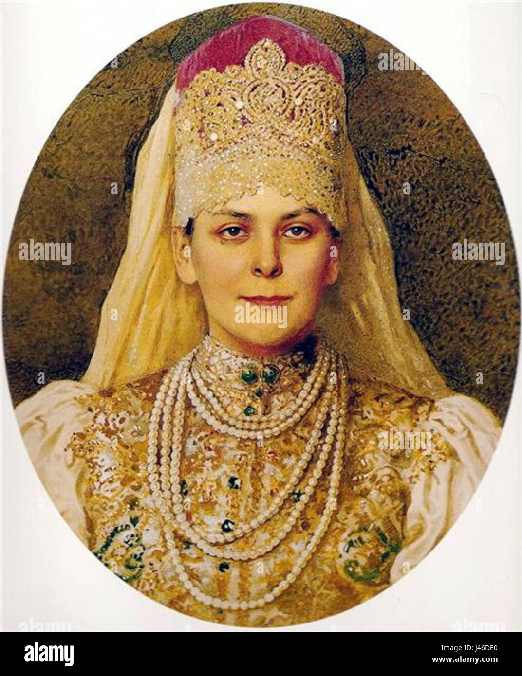 Olga Paley in abito russo Foto Stock