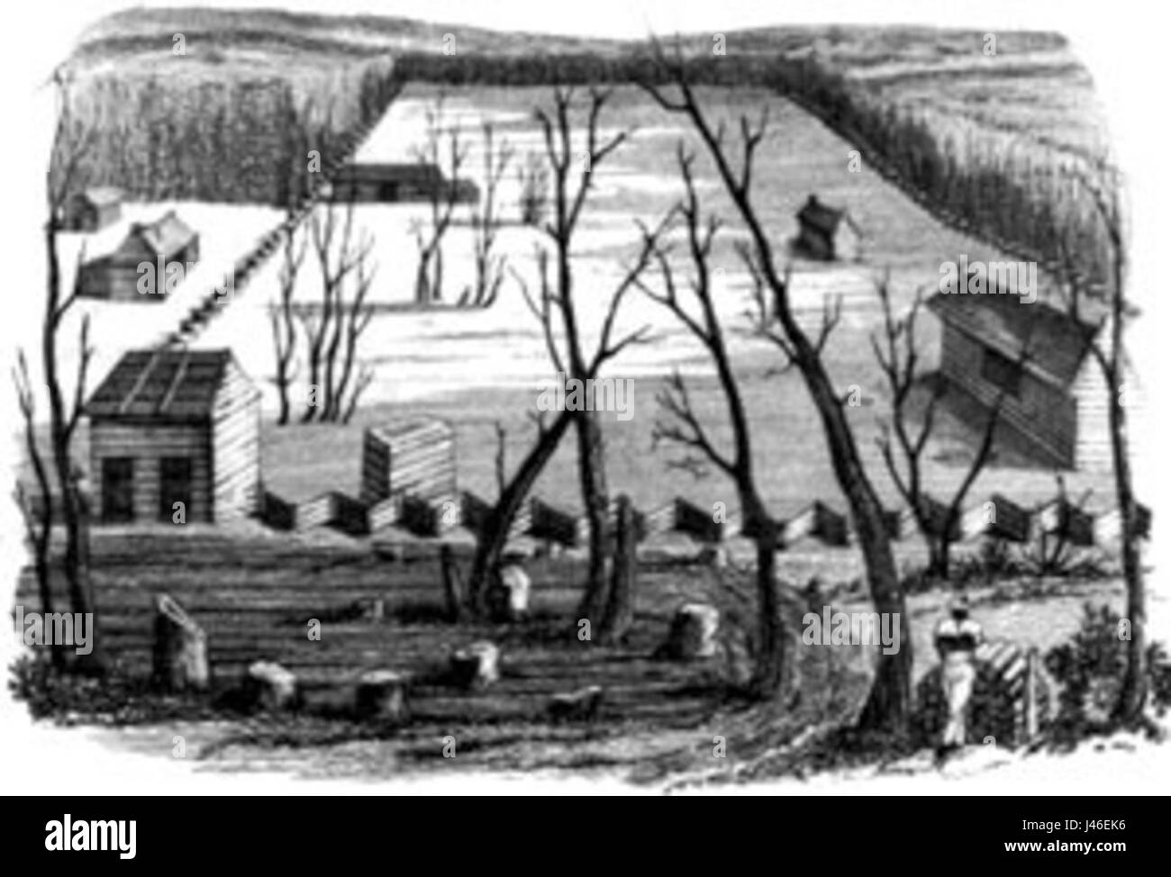 L'insediamento Nashoba era una comunità utopica fondata nel XIX secolo nel Massachusetts, con l'obiettivo di creare una società di uguaglianza e autosufficienza, in particolare per gli schiavi liberati. Foto Stock