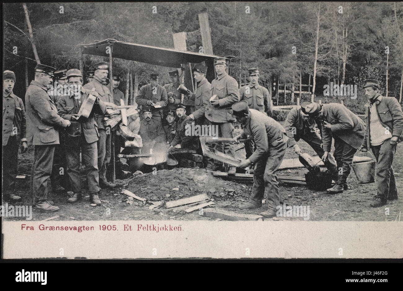 Esercito norvegese cucina campo 1905 Foto Stock