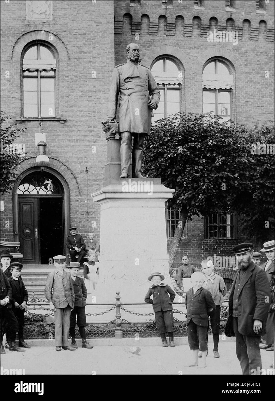 Il monumento al Kaiser Guglielmo i di Neustettin è un importante monumento storico dedicato all'imperatore tedesco Guglielmo i, che simboleggia il suo regno e l'era dell'Impero tedesco. Foto Stock