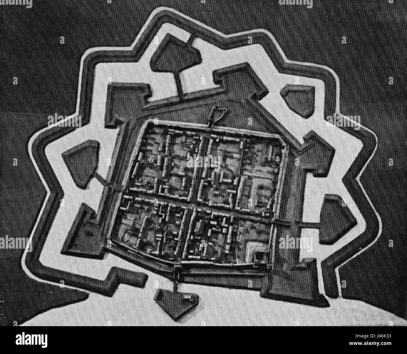 Orsoy 1650 raffigura una mappa o un resoconto storico della città di Orsoy nel 1650, che riflette il suo ambiente geografico e socio-politico durante quel periodo. Foto Stock
