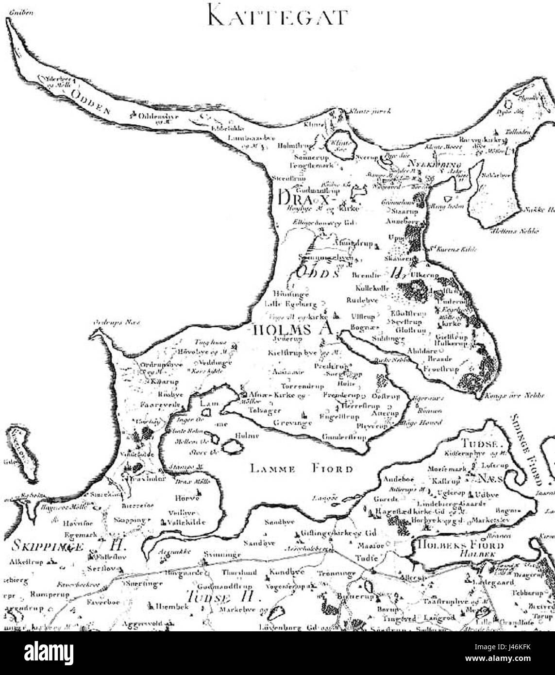 Ods Herred mappa vecchia 1768 Foto Stock