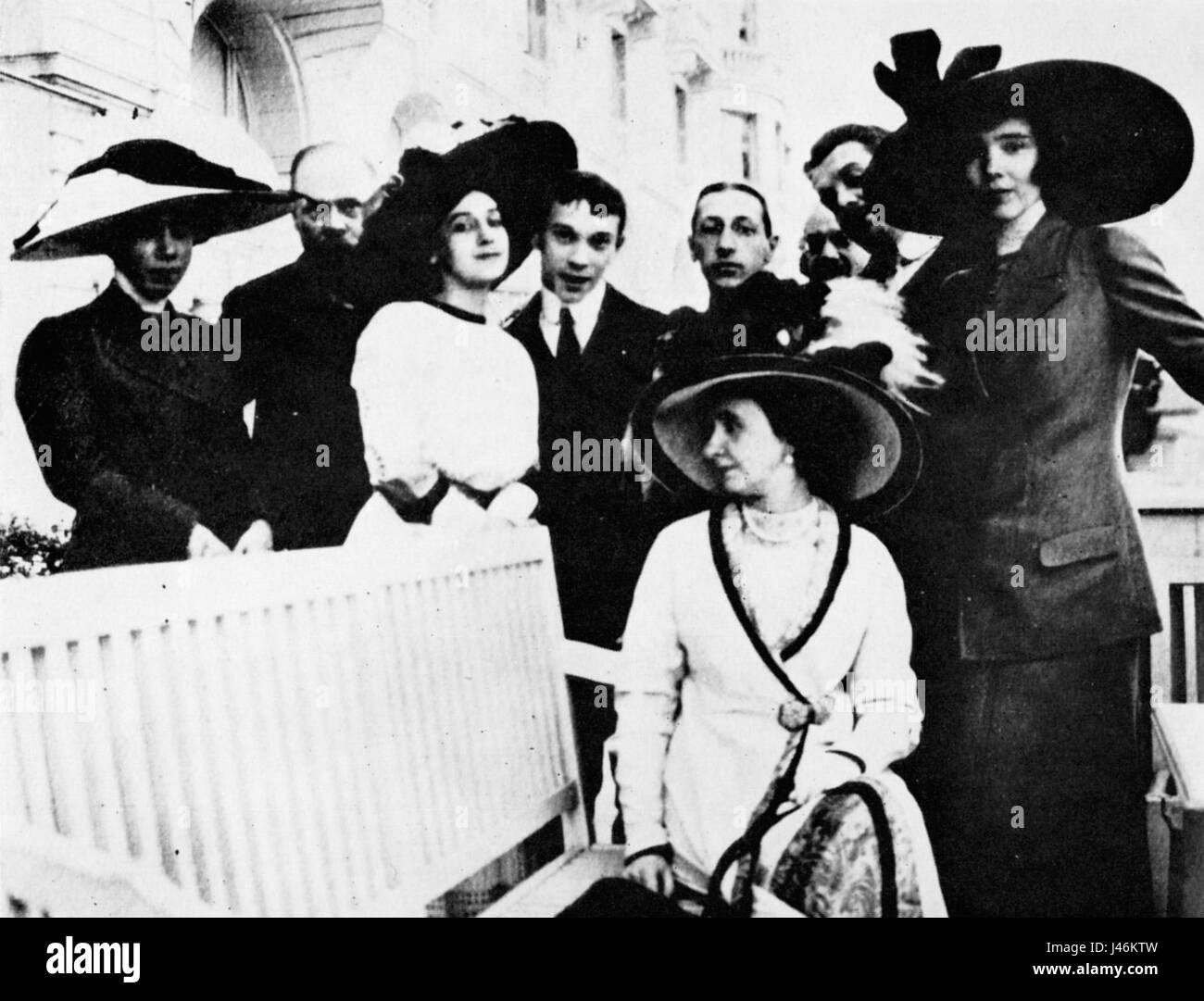 Nijinsky Diaghilev Benois Stravinsky Beausoleil c1912 Foto Stock